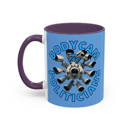 Bodycam the Politicians Cameras Light Blue Accent Mug by cypherpunkgear.com – cypherpunkgear.com | Cypherpunk Merch