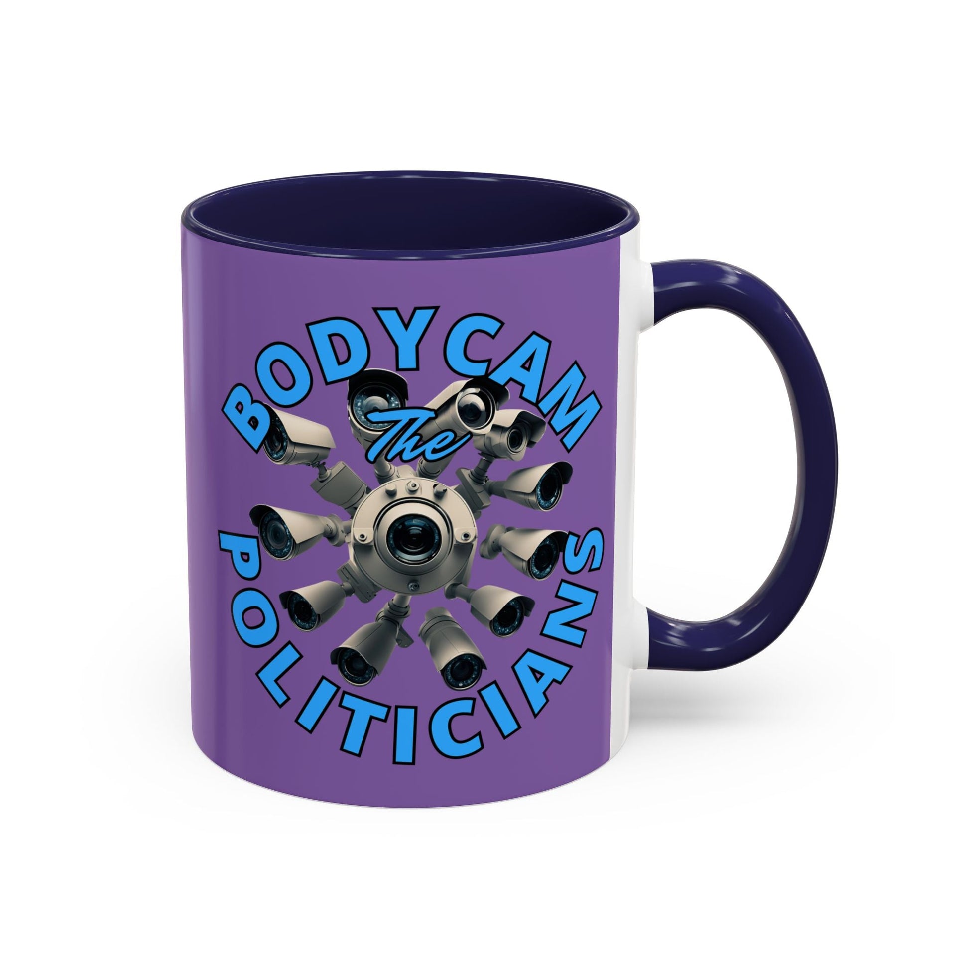Bodycam the Politicians Cameras Light Purple Accent Mug by cypherpunkgear.com – cypherpunkgear.com | Cypherpunk Merch
