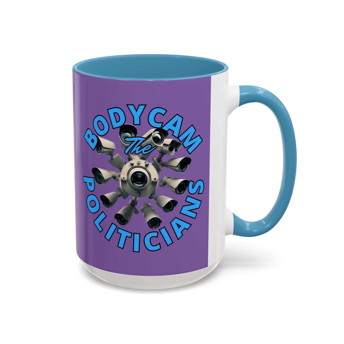 Bodycam the Politicians Cameras Light Purple Accent Mug by cypherpunkgear.com – cypherpunkgear.com | Cypherpunk Merch