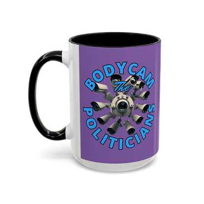 Bodycam the Politicians Cameras Light Purple Accent Mug by cypherpunkgear.com – cypherpunkgear.com | Cypherpunk Merch