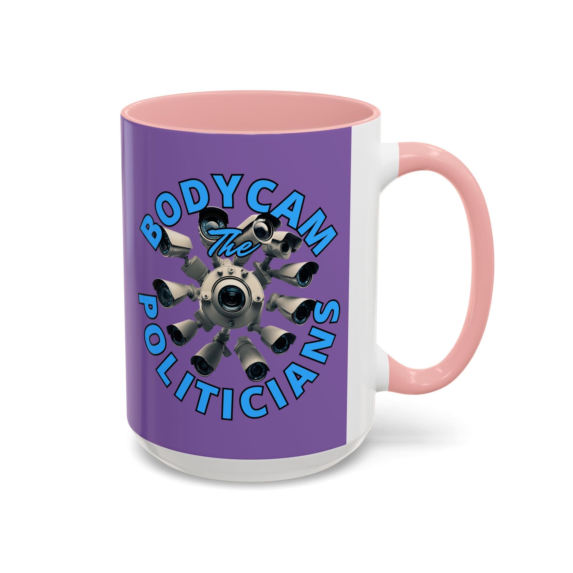 Bodycam the Politicians Cameras Light Purple Accent Mug by cypherpunkgear.com – cypherpunkgear.com | Cypherpunk Merch
