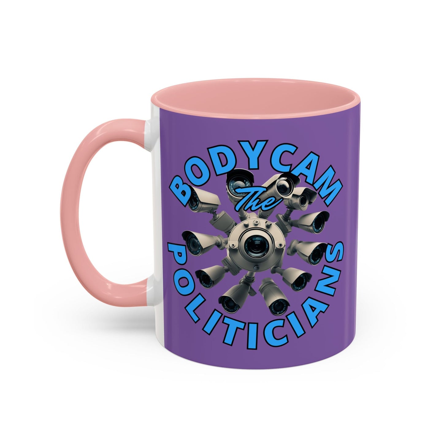 Bodycam the Politicians Cameras Light Purple Accent Mug by cypherpunkgear.com – cypherpunkgear.com | Cypherpunk Merch