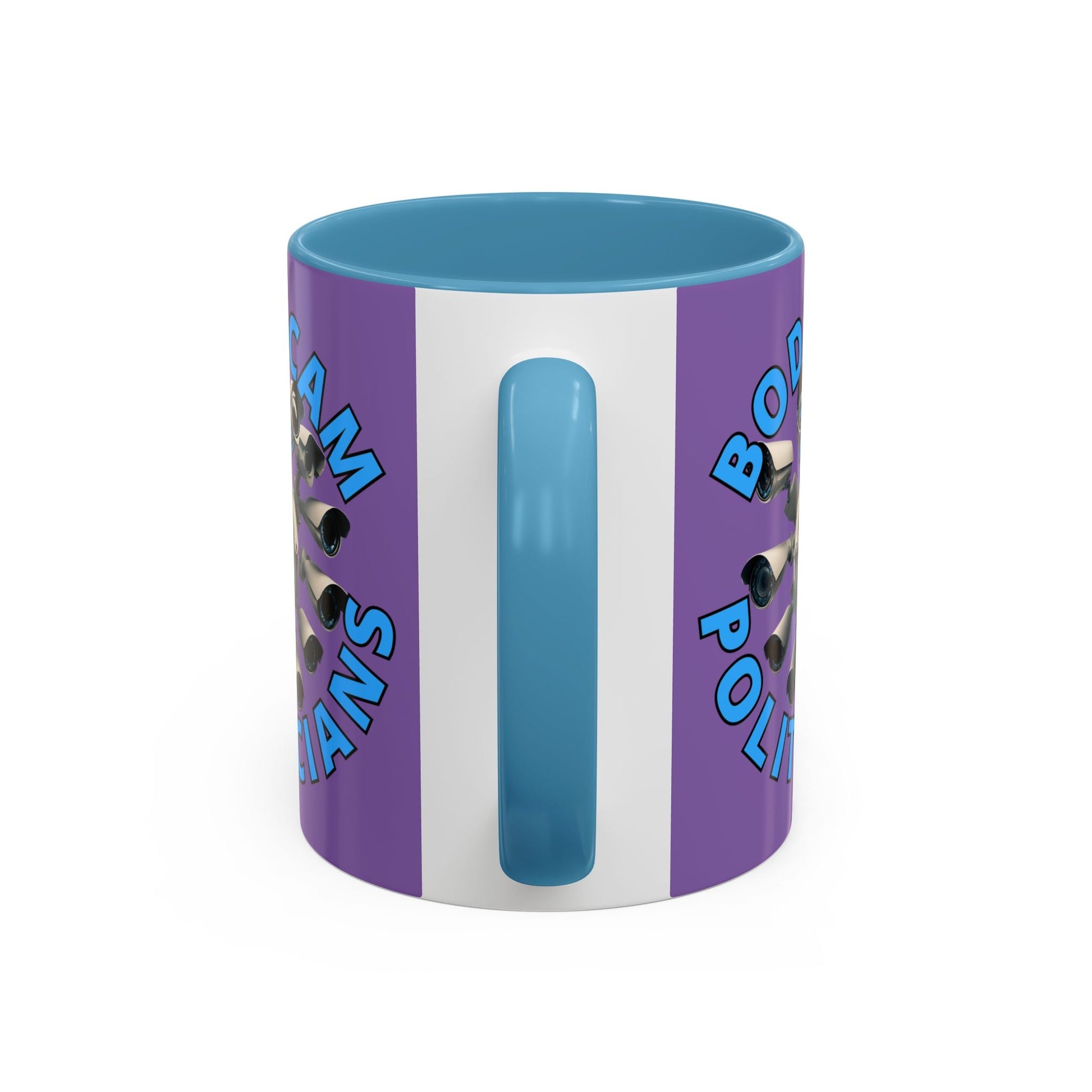 Bodycam the Politicians Cameras Light Purple Accent Mug by cypherpunkgear.com – cypherpunkgear.com | Cypherpunk Merch