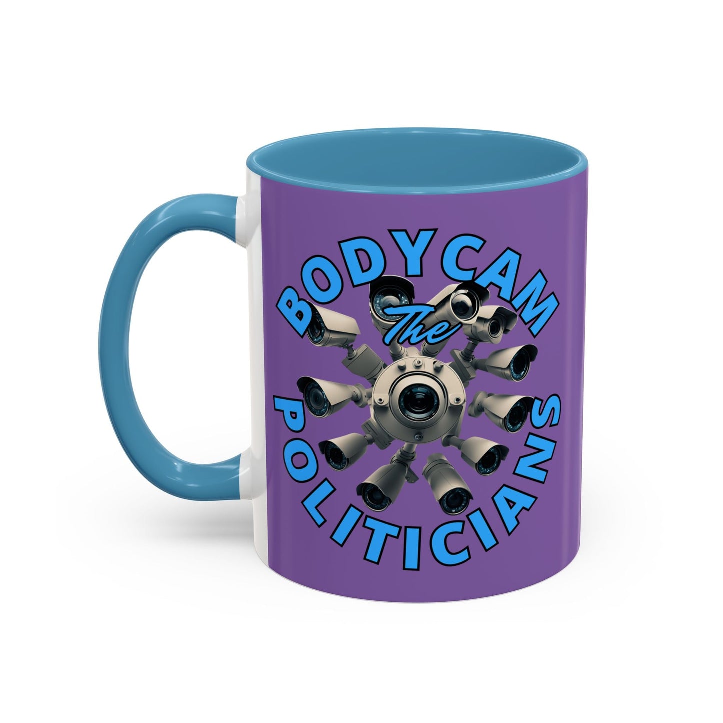 Bodycam the Politicians Cameras Light Purple Accent Mug by cypherpunkgear.com – cypherpunkgear.com | Cypherpunk Merch