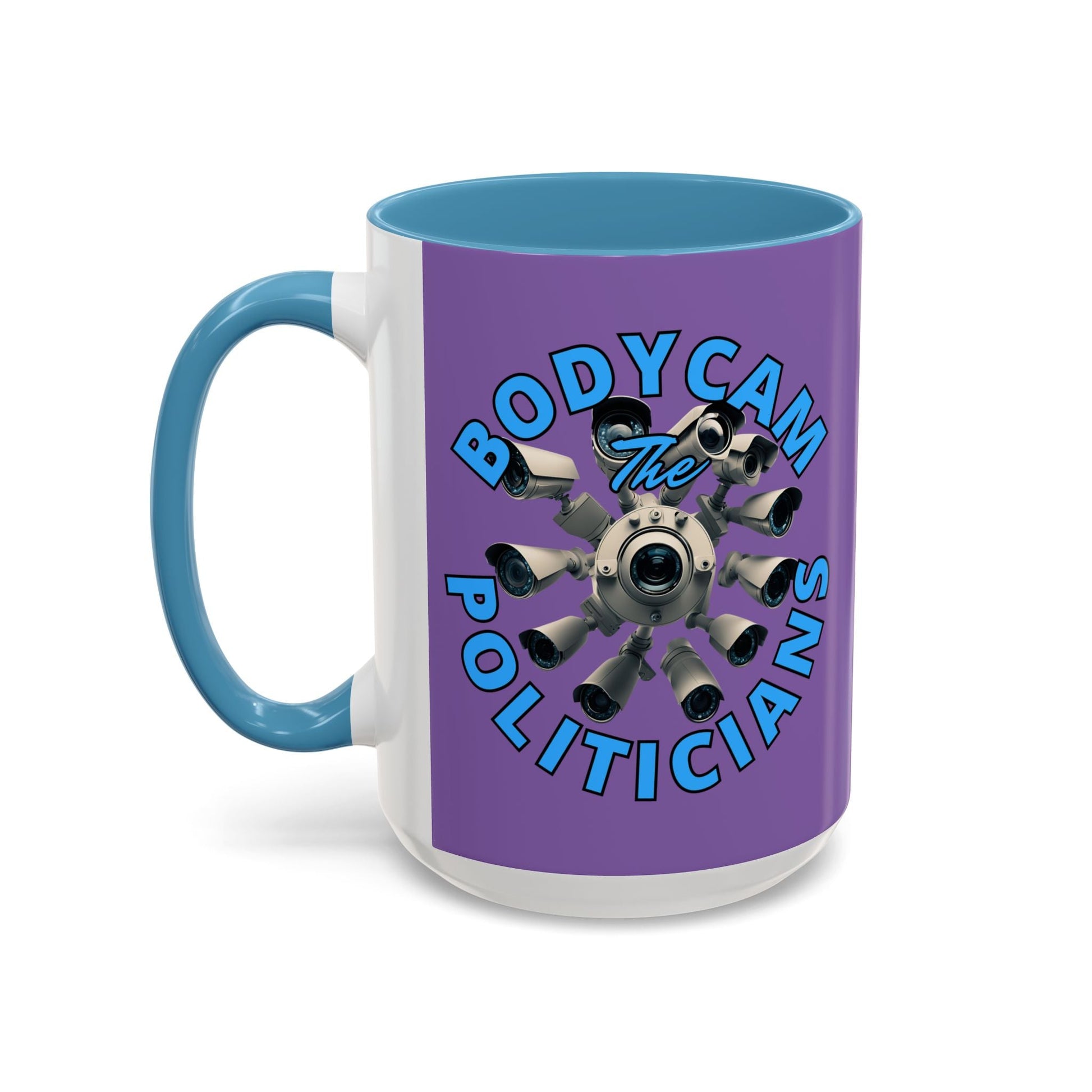 Bodycam the Politicians Cameras Light Purple Accent Mug by cypherpunkgear.com – cypherpunkgear.com | Cypherpunk Merch