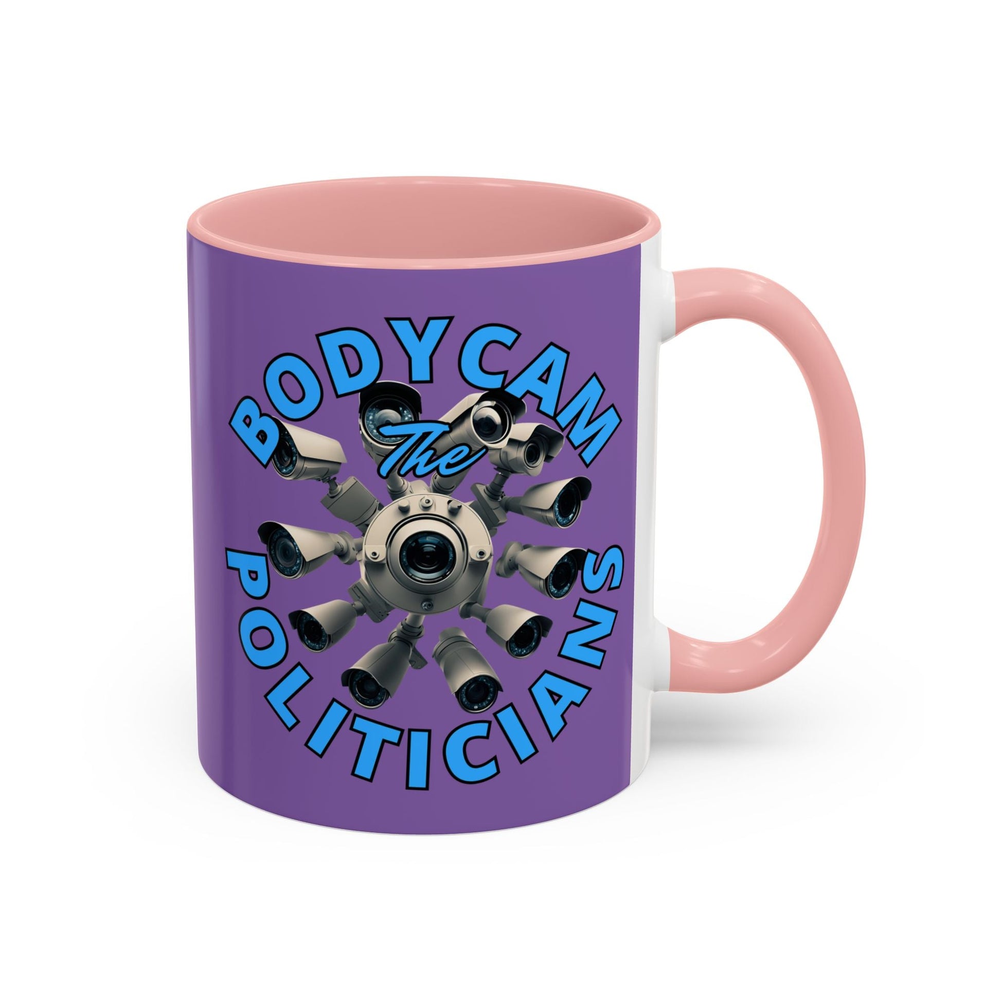 Bodycam the Politicians Cameras Light Purple Accent Mug by cypherpunkgear.com – cypherpunkgear.com | Cypherpunk Merch