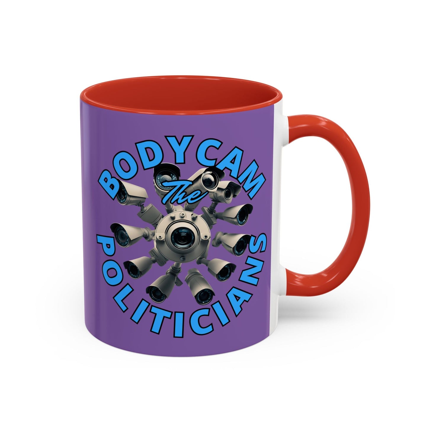 Bodycam the Politicians Cameras Light Purple Accent Mug by cypherpunkgear.com – cypherpunkgear.com | Cypherpunk Merch
