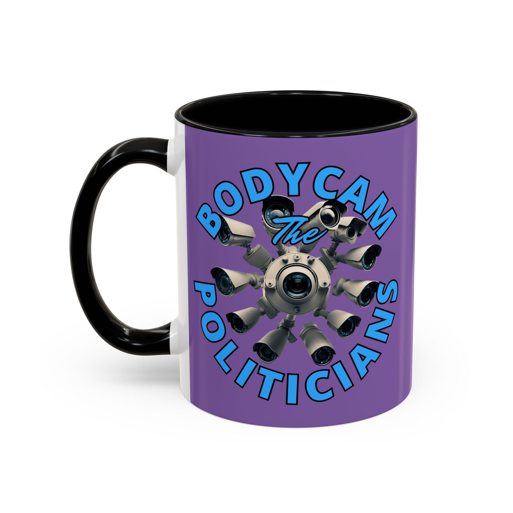 Bodycam the Politicians Cameras Light Purple Accent Mug by cypherpunkgear.com – cypherpunkgear.com | Cypherpunk Merch