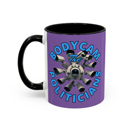 Bodycam the Politicians Cameras Light Purple Accent Mug by cypherpunkgear.com – cypherpunkgear.com | Cypherpunk Merch