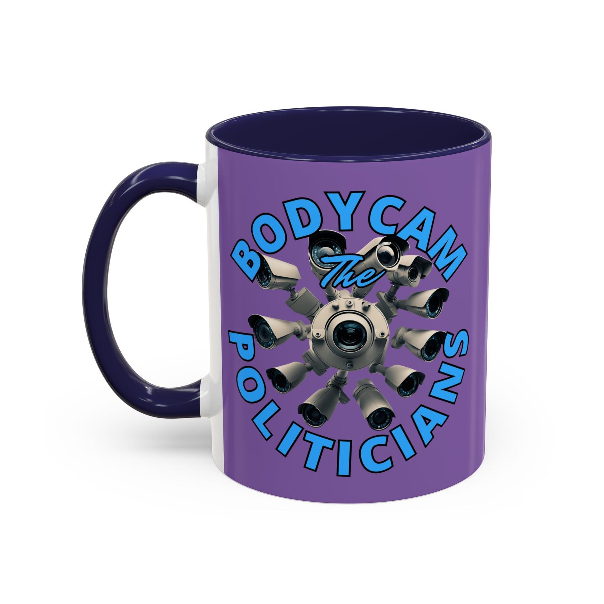 Bodycam the Politicians Cameras Light Purple Accent Mug by cypherpunkgear.com – cypherpunkgear.com | Cypherpunk Merch