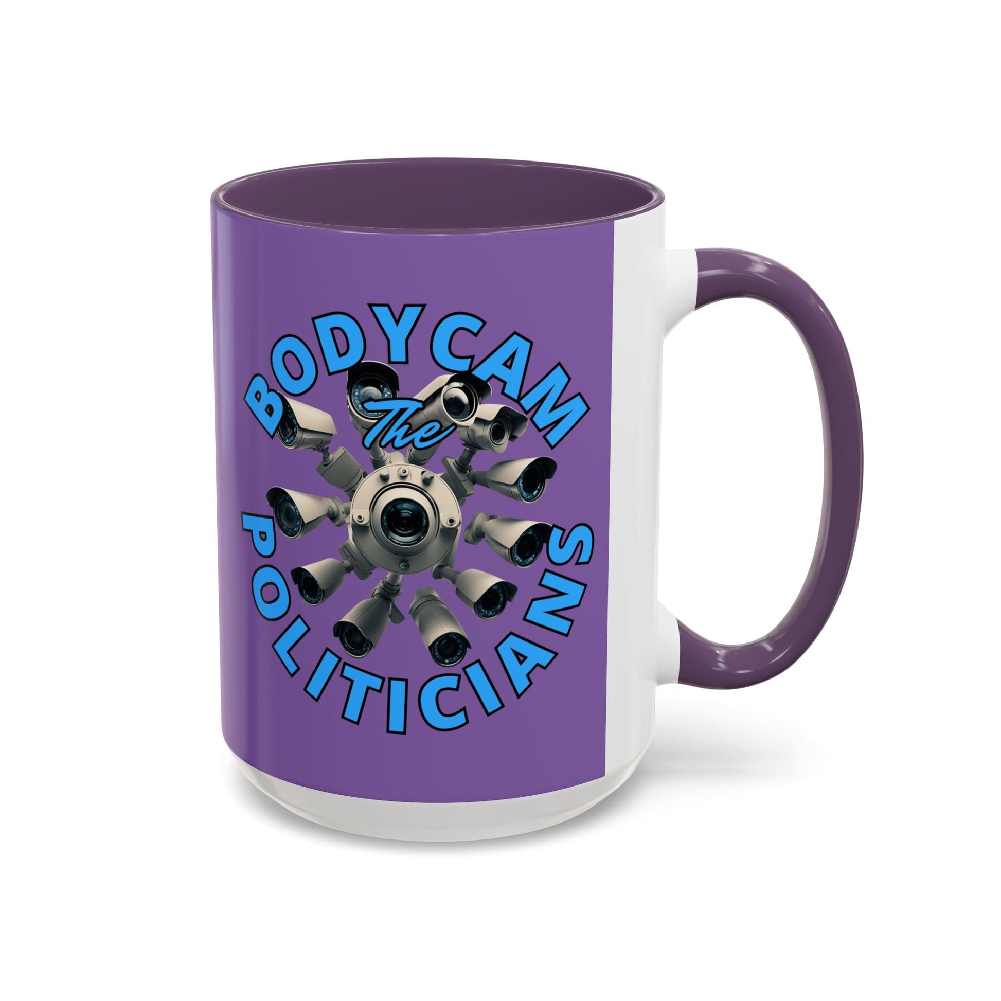 Bodycam the Politicians Cameras Light Purple Accent Mug by cypherpunkgear.com – cypherpunkgear.com | Cypherpunk Merch