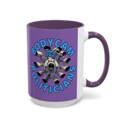 Bodycam the Politicians Cameras Light Purple Accent Mug by cypherpunkgear.com – cypherpunkgear.com | Cypherpunk Merch