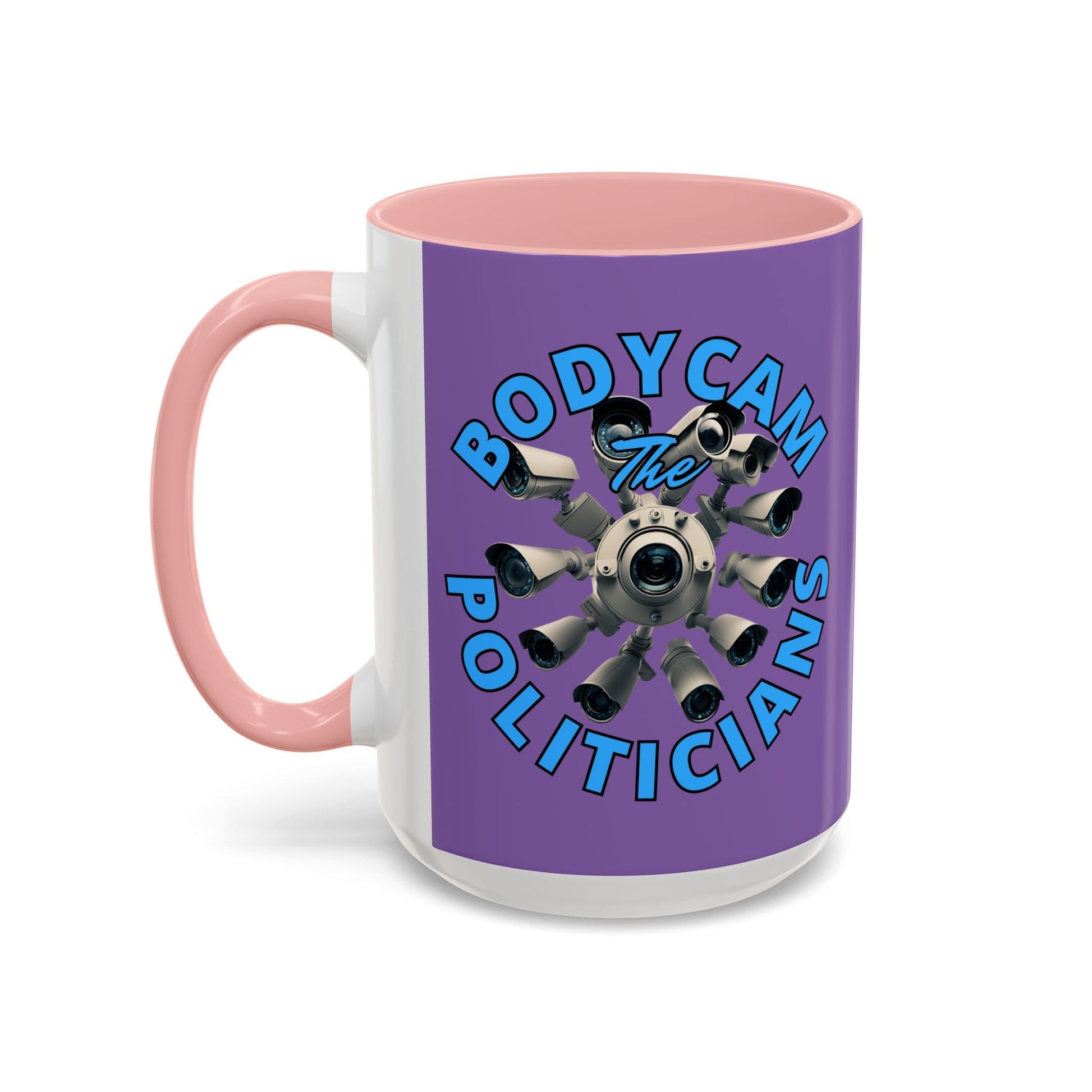 Bodycam the Politicians Cameras Light Purple Accent Mug by cypherpunkgear.com – cypherpunkgear.com | Cypherpunk Merch