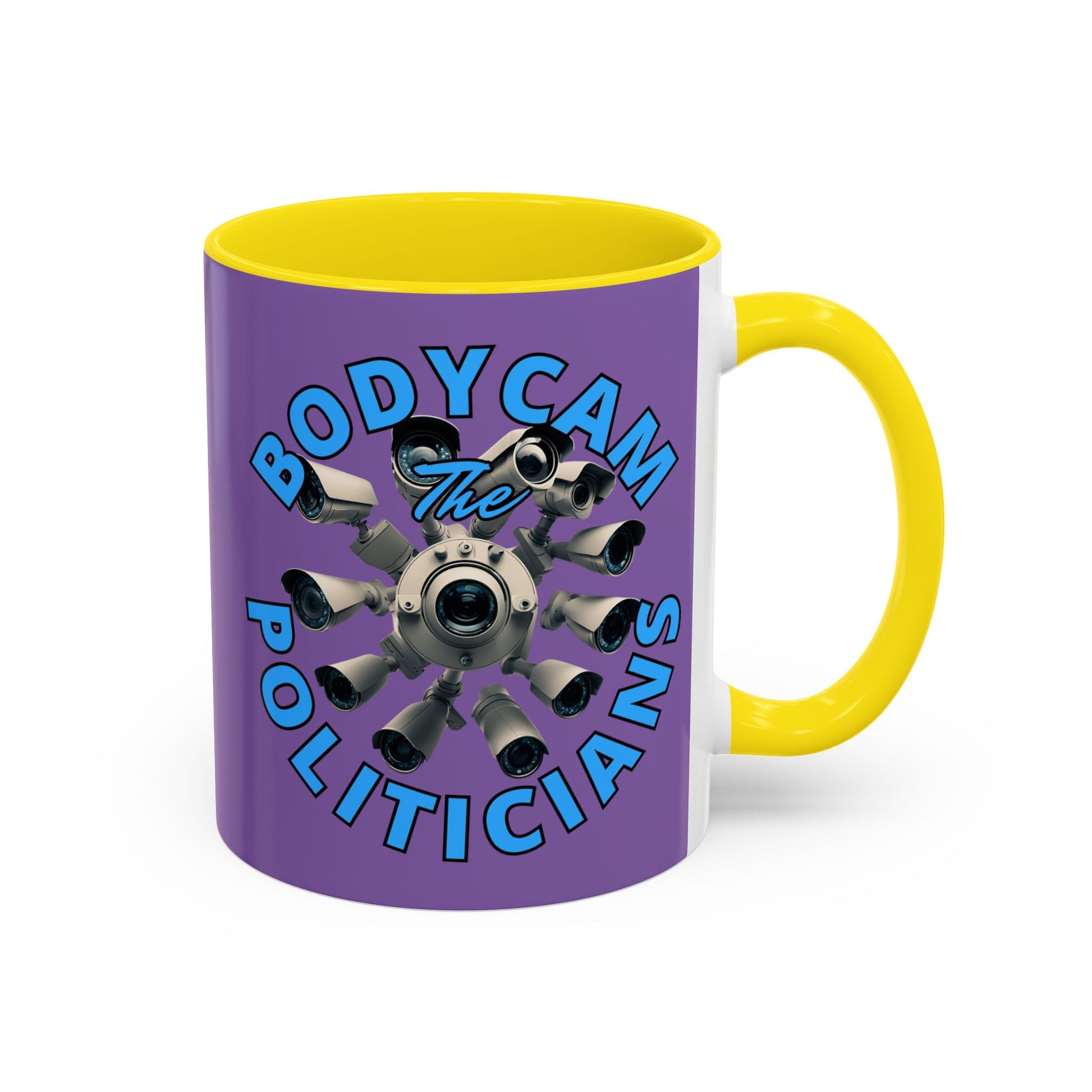 Bodycam the Politicians Cameras Light Purple Accent Mug by cypherpunkgear.com – cypherpunkgear.com | Cypherpunk Merch