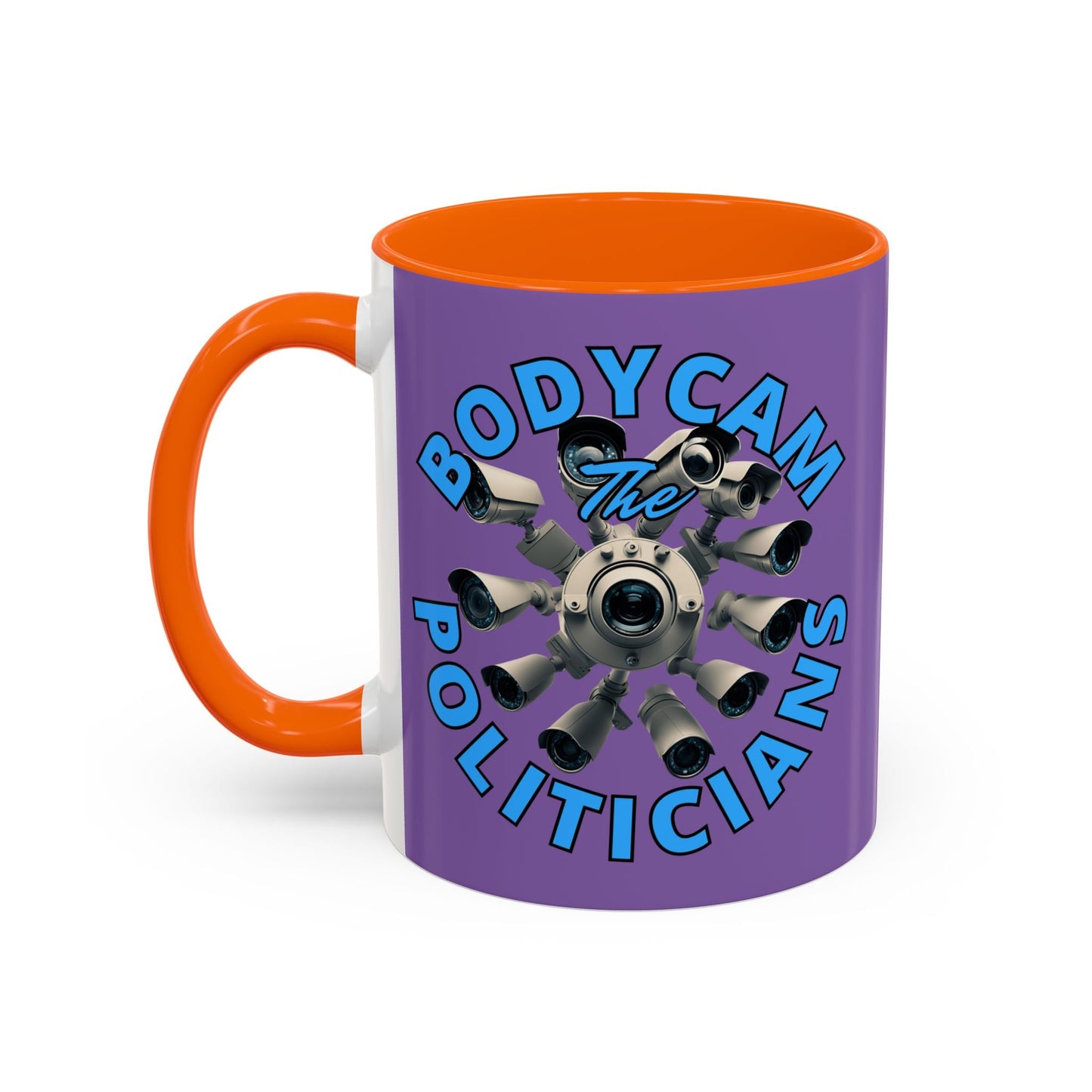 Bodycam the Politicians Cameras Light Purple Accent Mug by cypherpunkgear.com – cypherpunkgear.com | Cypherpunk Merch