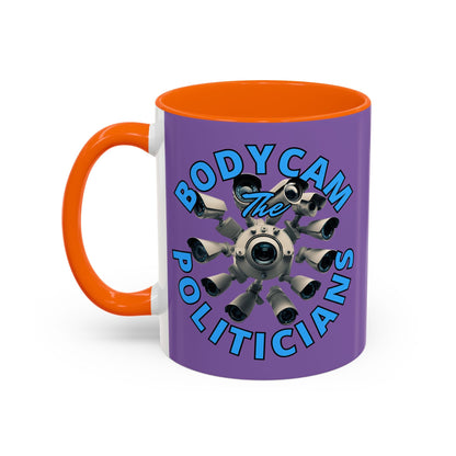 Bodycam the Politicians Cameras Light Purple Accent Mug by cypherpunkgear.com – cypherpunkgear.com | Cypherpunk Merch