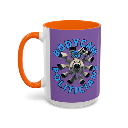 Bodycam the Politicians Cameras Light Purple Accent Mug by cypherpunkgear.com – cypherpunkgear.com | Cypherpunk Merch