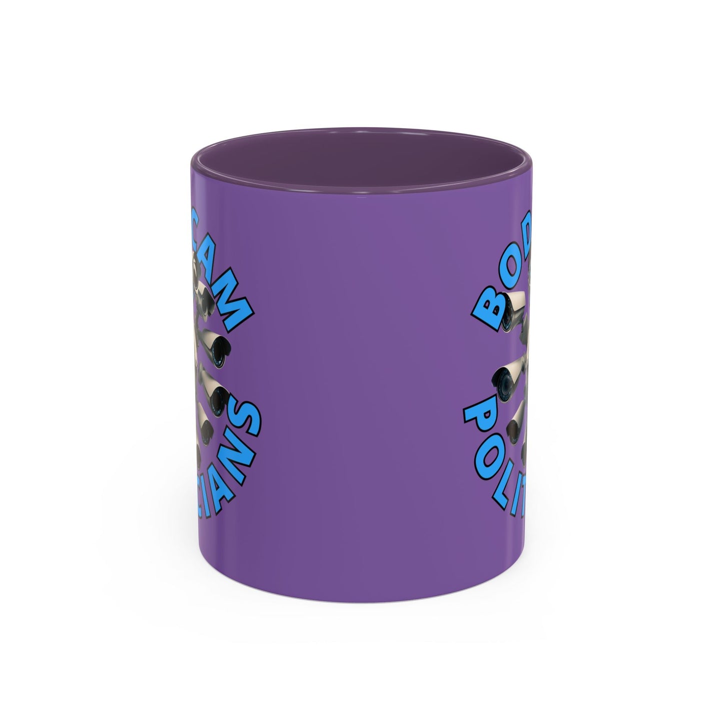 Bodycam the Politicians Cameras Light Purple Accent Mug by cypherpunkgear.com – cypherpunkgear.com | Cypherpunk Merch