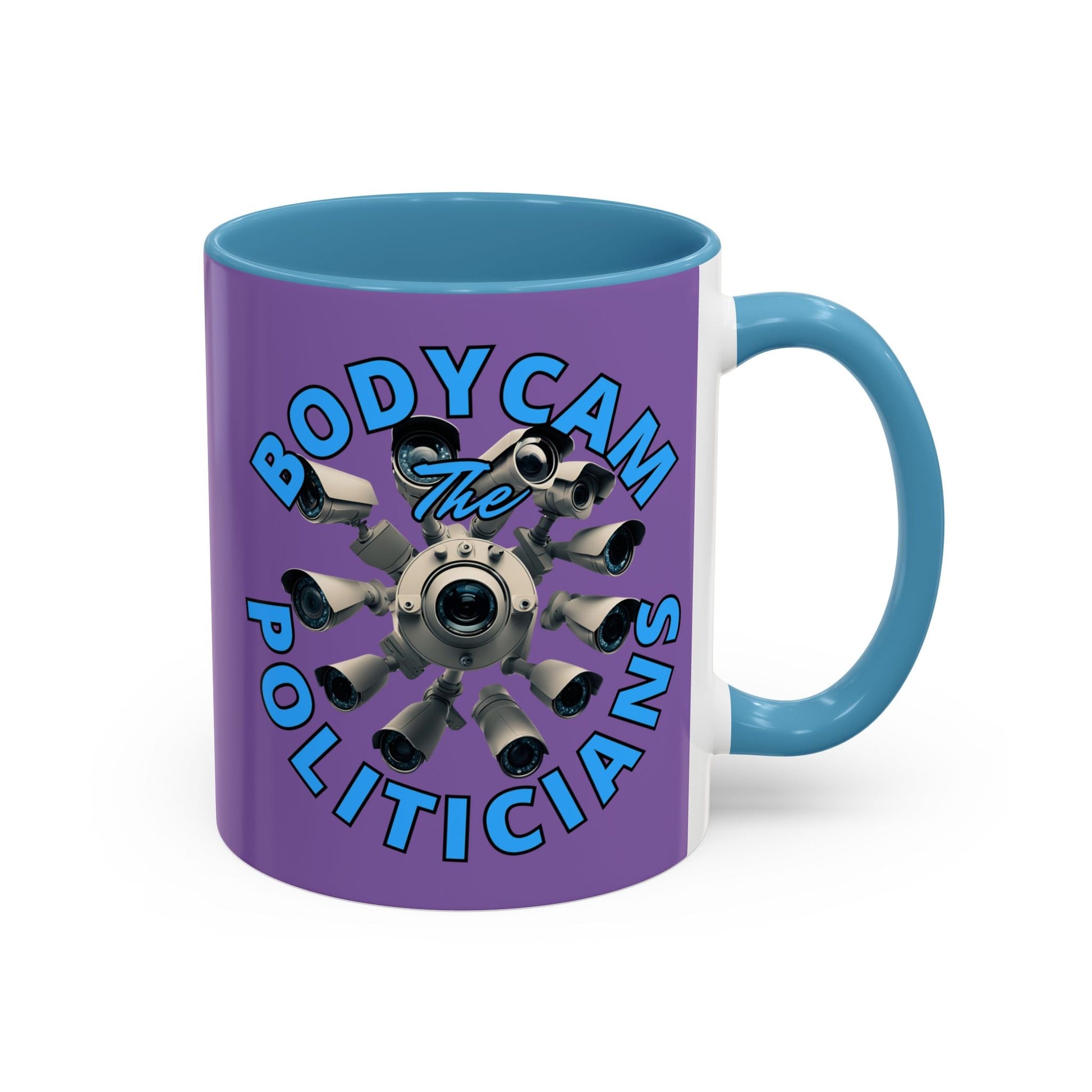 Bodycam the Politicians Cameras Light Purple Accent Mug by cypherpunkgear.com – cypherpunkgear.com | Cypherpunk Merch