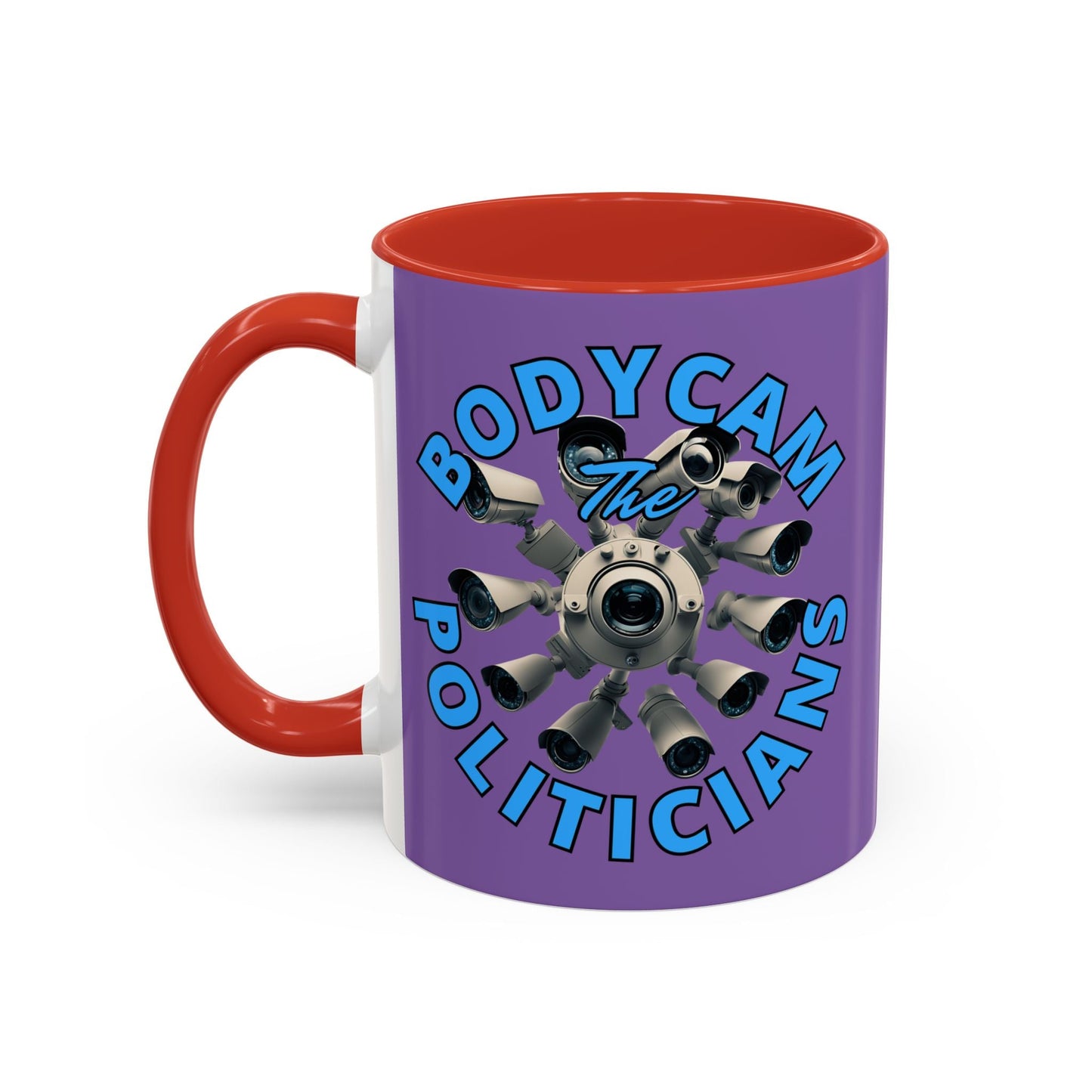 Bodycam the Politicians Cameras Light Purple Accent Mug by cypherpunkgear.com – cypherpunkgear.com | Cypherpunk Merch
