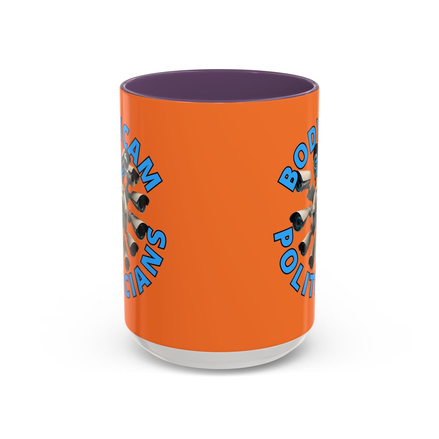 Bodycam the Politicians Cameras Orange Accent Mug by cypherpunkgear.com – cypherpunkgear.com | Cypherpunk Merch