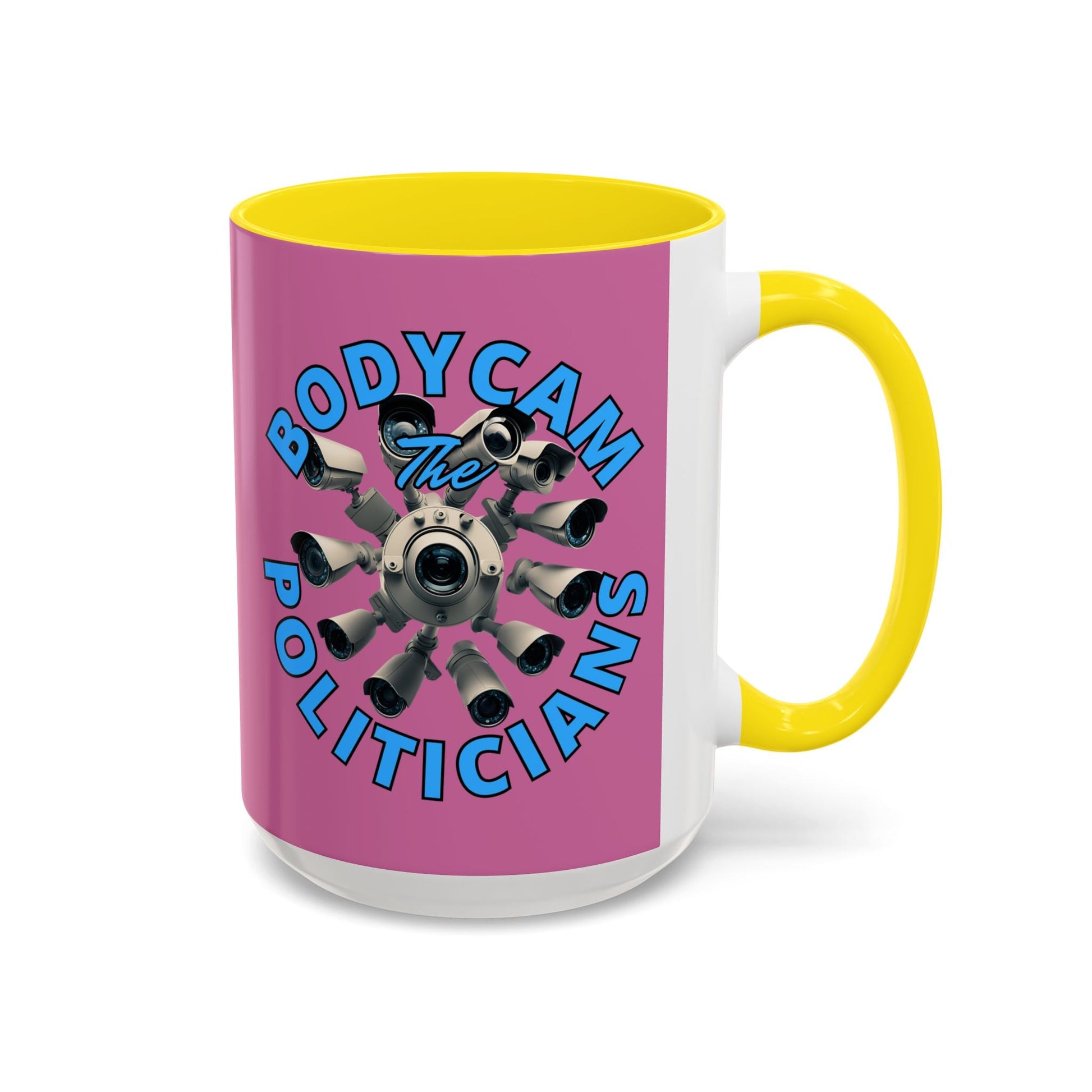 Bodycam the Politicians Cameras Pink Accent Mug by cypherpunkgear.com – cypherpunkgear.com | Cypherpunk Merch