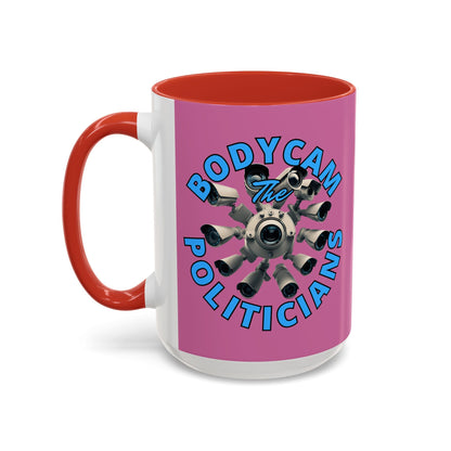 Bodycam the Politicians Cameras Pink Accent Mug by cypherpunkgear.com – cypherpunkgear.com | Cypherpunk Merch