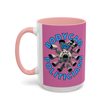 Bodycam the Politicians Cameras Pink Accent Mug by cypherpunkgear.com – cypherpunkgear.com | Cypherpunk Merch