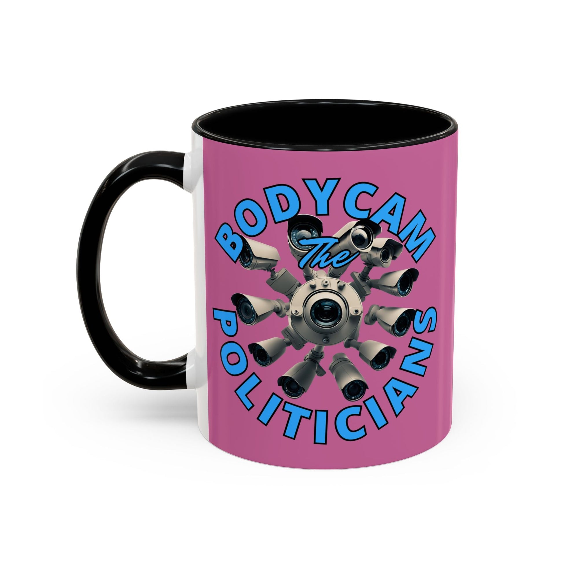 Bodycam the Politicians Cameras Pink Accent Mug by cypherpunkgear.com – cypherpunkgear.com | Cypherpunk Merch