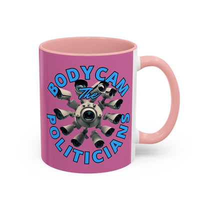 Bodycam the Politicians Cameras Pink Accent Mug by cypherpunkgear.com – cypherpunkgear.com | Cypherpunk Merch