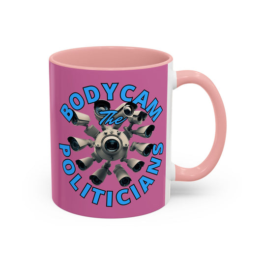 Bodycam the Politicians Cameras Pink Accent Mug by cypherpunkgear.com – cypherpunkgear.com | Cypherpunk Merch