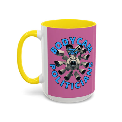 Bodycam the Politicians Cameras Pink Accent Mug by cypherpunkgear.com – cypherpunkgear.com | Cypherpunk Merch
