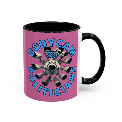 Bodycam the Politicians Cameras Pink Accent Mug by cypherpunkgear.com – cypherpunkgear.com | Cypherpunk Merch