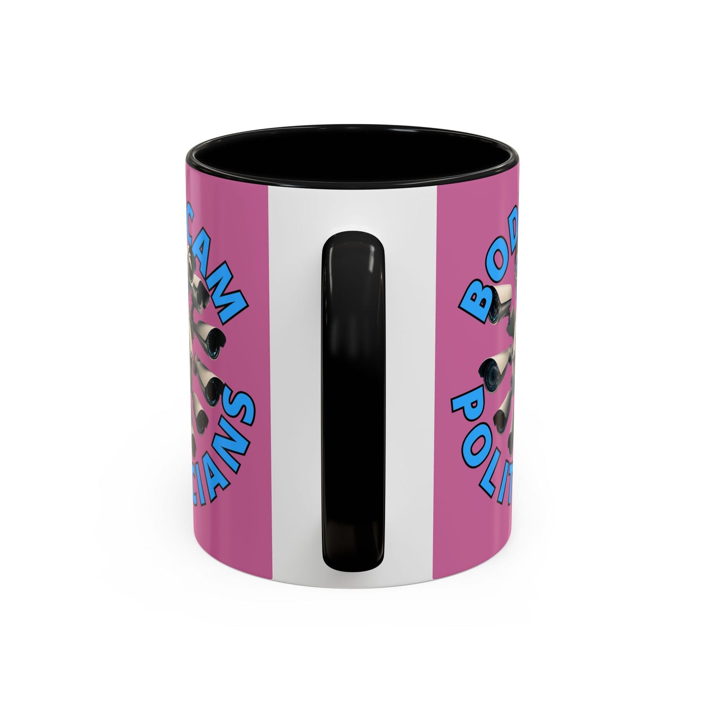 Bodycam the Politicians Cameras Pink Accent Mug by cypherpunkgear.com – cypherpunkgear.com | Cypherpunk Merch