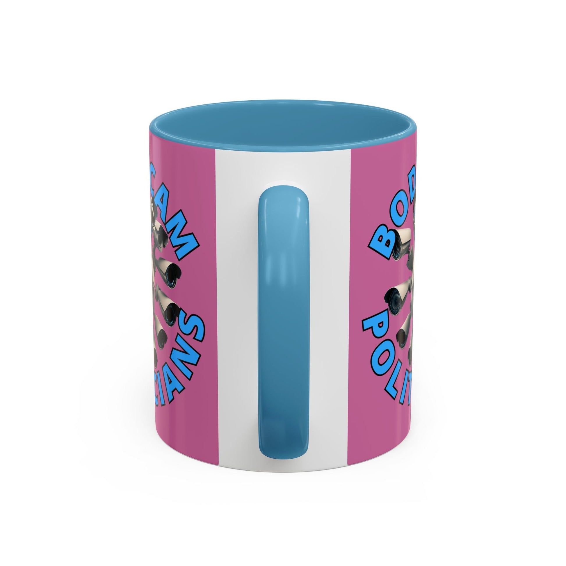 Bodycam the Politicians Cameras Pink Accent Mug by cypherpunkgear.com – cypherpunkgear.com | Cypherpunk Merch
