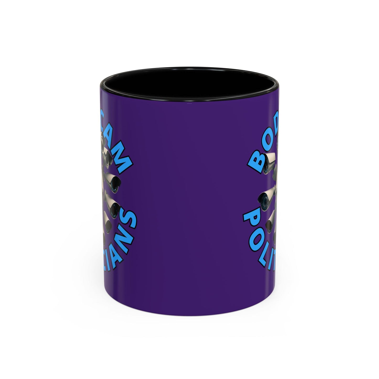 Bodycam the Politicians Cameras Purple Accent Mug by cypherpunkgear.com – cypherpunkgear.com | Cypherpunk Merch