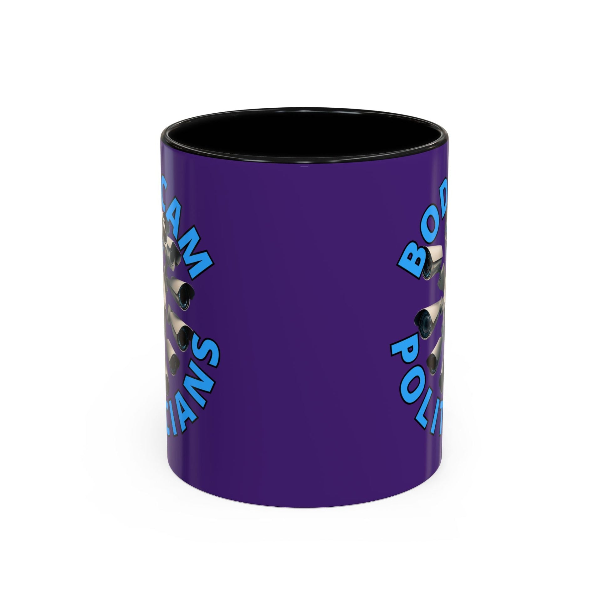 Bodycam the Politicians Cameras Purple Accent Mug by cypherpunkgear.com – cypherpunkgear.com | Cypherpunk Merch