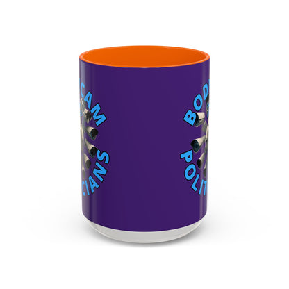 Bodycam the Politicians Cameras Purple Accent Mug by cypherpunkgear.com – cypherpunkgear.com | Cypherpunk Merch