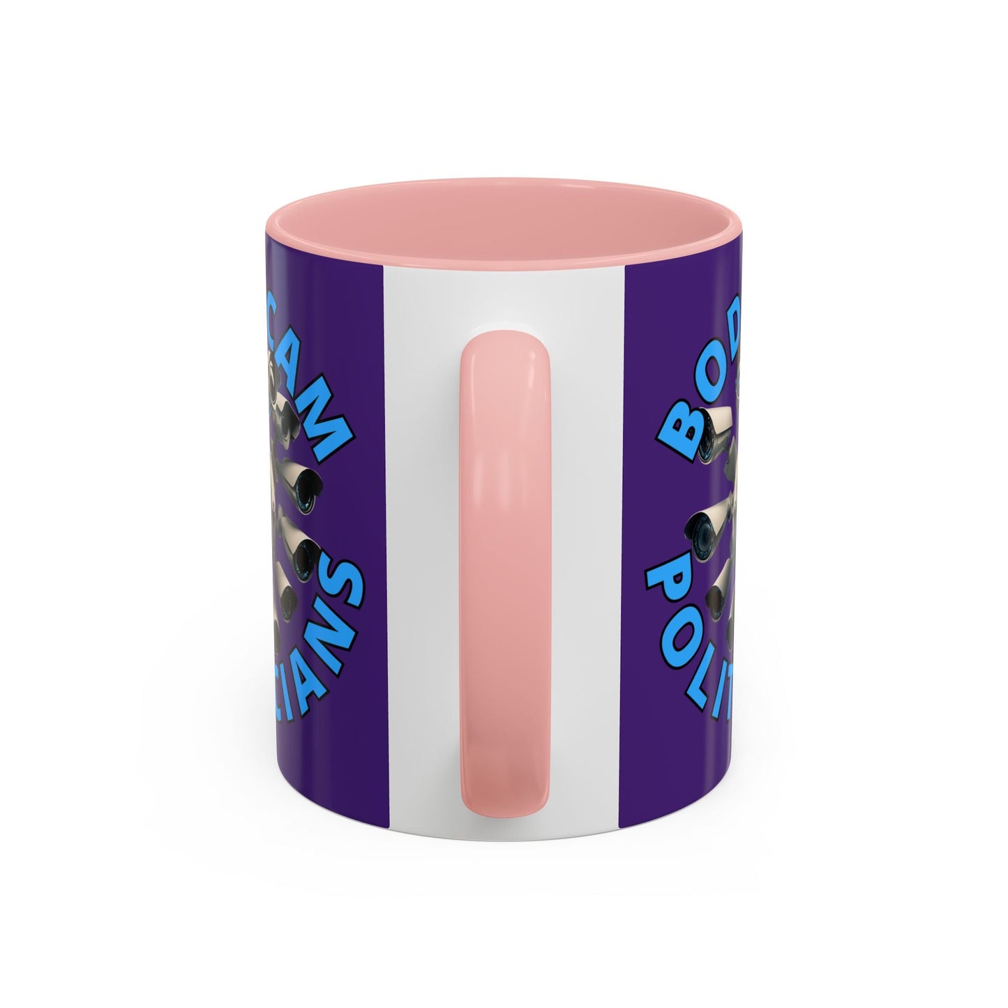 Bodycam the Politicians Cameras Purple Accent Mug by cypherpunkgear.com – cypherpunkgear.com | Cypherpunk Merch