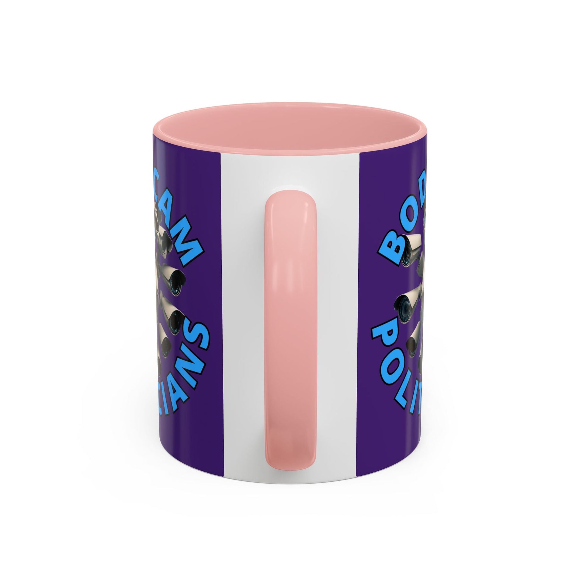 Bodycam the Politicians Cameras Purple Accent Mug by cypherpunkgear.com – cypherpunkgear.com | Cypherpunk Merch