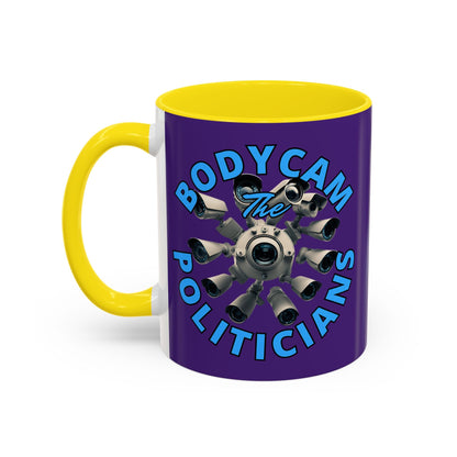 Bodycam the Politicians Cameras Purple Accent Mug by cypherpunkgear.com – cypherpunkgear.com | Cypherpunk Merch