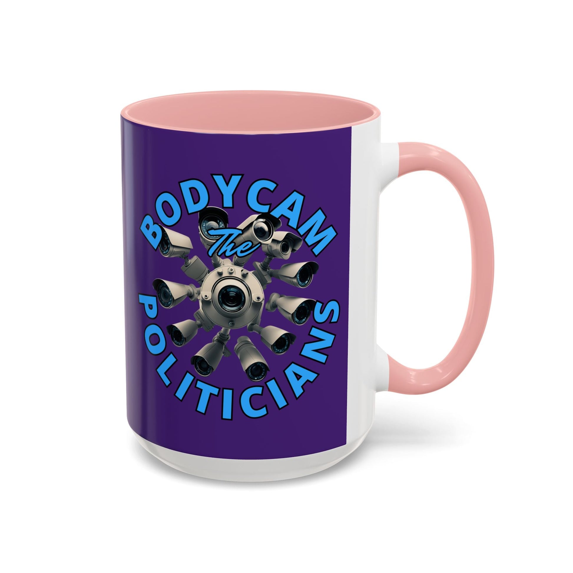 Bodycam the Politicians Cameras Purple Accent Mug by cypherpunkgear.com – cypherpunkgear.com | Cypherpunk Merch