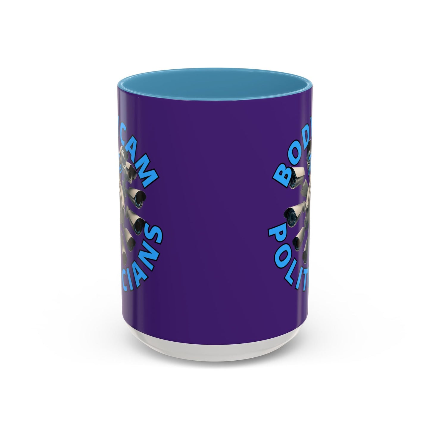 Bodycam the Politicians Cameras Purple Accent Mug by cypherpunkgear.com – cypherpunkgear.com | Cypherpunk Merch