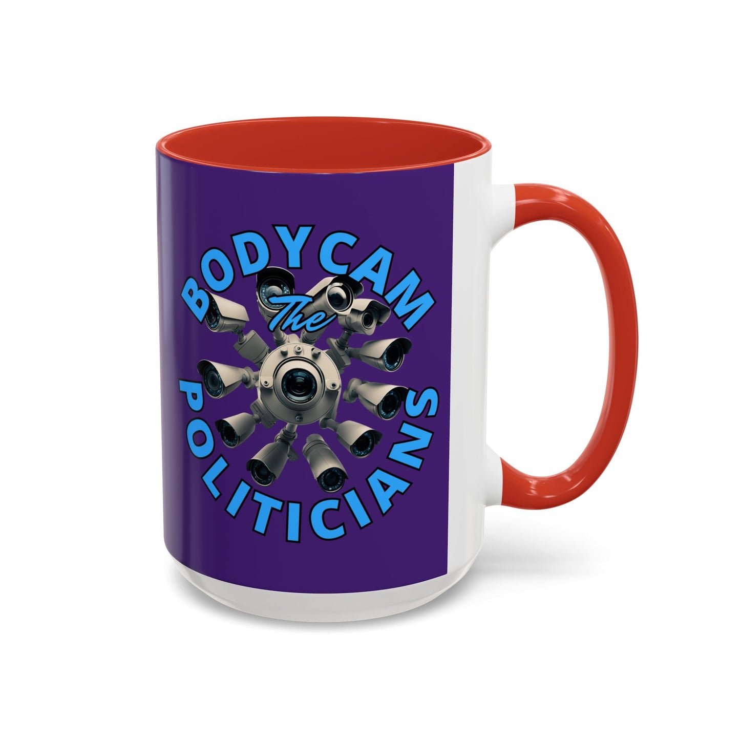 Bodycam the Politicians Cameras Purple Accent Mug by cypherpunkgear.com – cypherpunkgear.com | Cypherpunk Merch