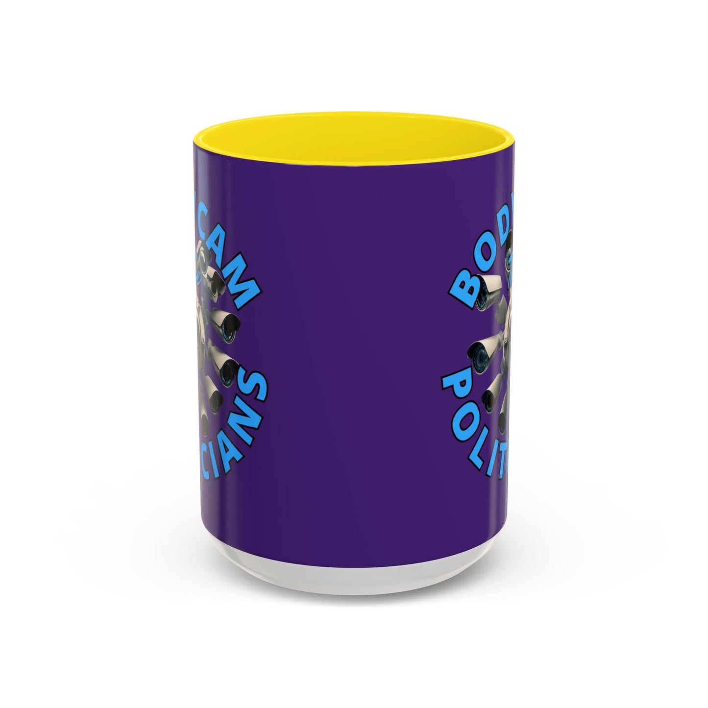 Bodycam the Politicians Cameras Purple Accent Mug by cypherpunkgear.com – cypherpunkgear.com | Cypherpunk Merch