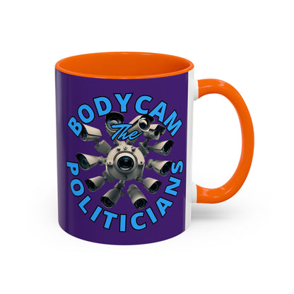 Bodycam the Politicians Cameras Purple Accent Mug by cypherpunkgear.com – cypherpunkgear.com | Cypherpunk Merch
