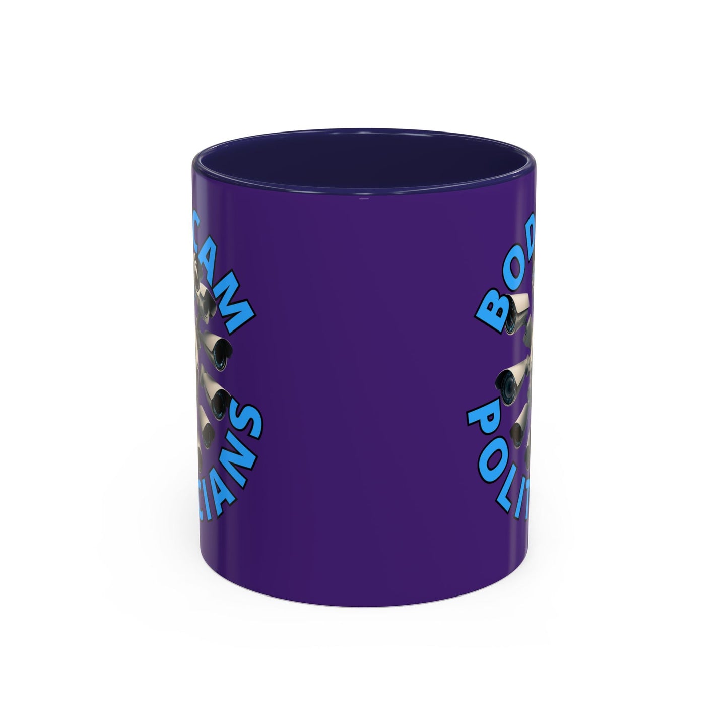 Bodycam the Politicians Cameras Purple Accent Mug by cypherpunkgear.com – cypherpunkgear.com | Cypherpunk Merch