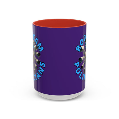 Bodycam the Politicians Cameras Purple Accent Mug by cypherpunkgear.com – cypherpunkgear.com | Cypherpunk Merch