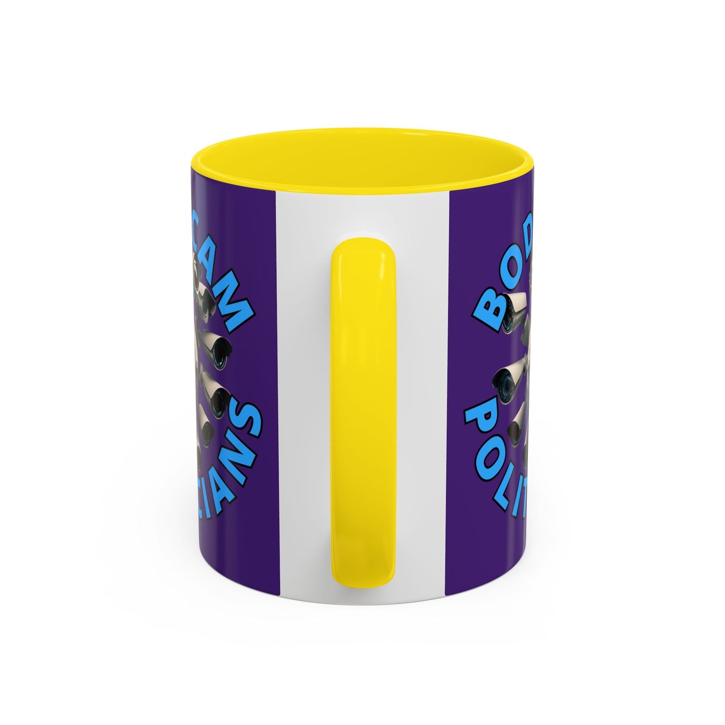 Bodycam the Politicians Cameras Purple Accent Mug by cypherpunkgear.com – cypherpunkgear.com | Cypherpunk Merch