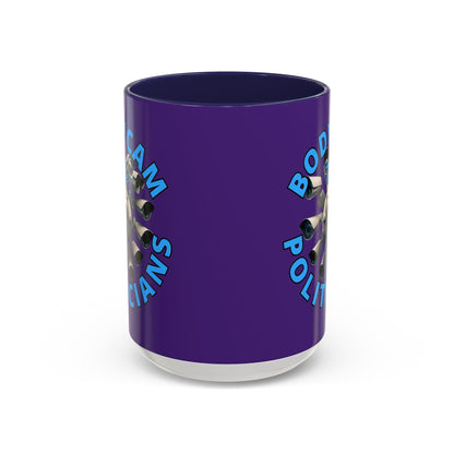 Bodycam the Politicians Cameras Purple Accent Mug by cypherpunkgear.com – cypherpunkgear.com | Cypherpunk Merch